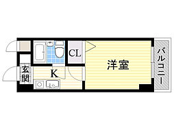 ノルデンハイム豊新 1Kの間取図画像