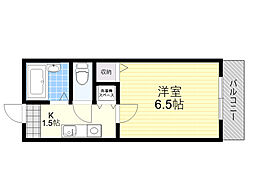 エールマンション 1Kの間取図画像