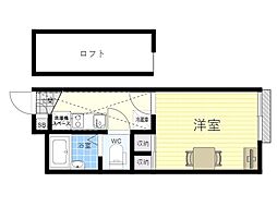 レオパレス豊中北条 1Kの間取図画像
