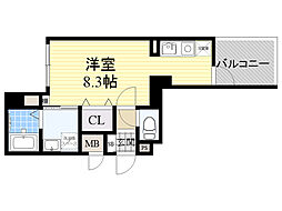 ビオトープ塚本 ワンルームの間取図画像