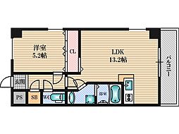 メゾンカジサン 1LDKの間取図画像