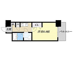 アドバンス江坂ラシュレ 1Kの間取図画像