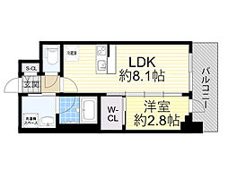 セレニテ江坂グランデ 1LDKの間取図画像