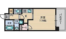 レジディア新大阪2 1Kの間取図画像