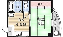 ユーエスハイツ 1DKの間取図画像