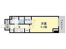 COMFORIA江坂 1Kの間取図画像