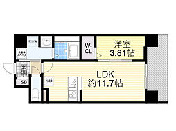 WORVE吹田江坂 1LDKの間取図画像