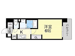 Luxe東三国west 1Kの間取図画像