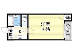 コートヴィエール新大阪 1Kの間取図画像