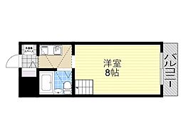 パッサージュ2 1Kの間取図画像