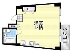 クローバーハイツマキノ ワンルームの間取図画像