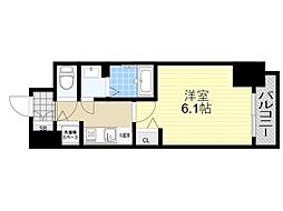 プレサンス塚本駅前 1Kの間取図画像