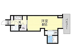 S-RESIDENCEESAKALible 1Kの間取図画像