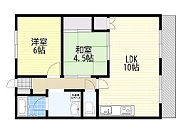 万代マンション・1 2LDKの間取図画像
