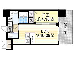 プレジオ御幣島 1LDKの間取図画像