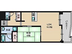 エスパシオ上新庄 1LDKの間取図画像