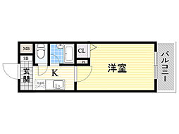 エスリード新大阪第5 1Kの間取図画像