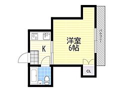 かねまつ東三国マンション北棟 1Kの間取図画像
