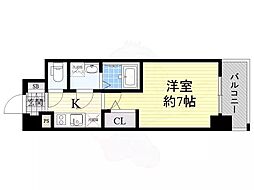 エスプレイス江坂レジデンス 1Kの間取図画像