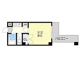 ハシモトエージェンシービル1 1Kの間取図画像