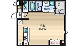 グランデージビル ワンルームの間取図画像
