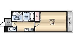 パーラム淡路 1Kの間取図画像
