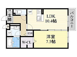 セントラルヴィレッジA 1LDKの間取図画像