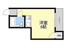 セシルハイツ ワンルームの間取図画像