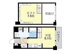 エスリード大阪シティーウエスト 1Kの間取図画像