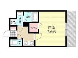 Primal新大阪 1Kの間取図画像