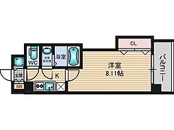Luxe新大阪SOUTH 1Kの間取図画像