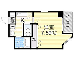 ラ・フォンテ十三 1Kの間取図画像