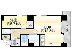 ノルデンタワー新大阪プレミアム 1LDKの間取図画像