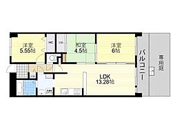 ファミール北大阪リバーサイドB棟 3LDKの間取図画像