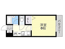 ボヌール加島 1Kの間取図画像