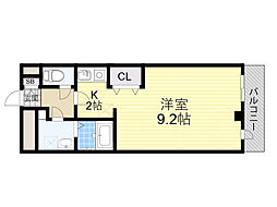 十三本町ウインズマンション2 ワンルームの間取図画像