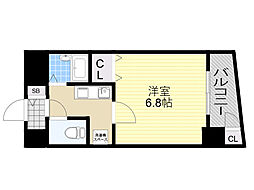 モンテ新大阪 1Kの間取図画像