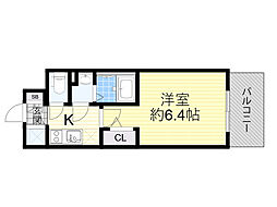 エスリード新大阪ザ・プレミアWEST 1Kの間取図画像