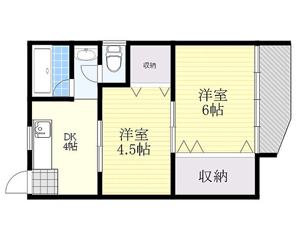 ハイムイチコ ｜大阪府大阪市東淀川区菅原６丁目(賃貸マンション2DK・2階・36.45㎡)の写真 その2