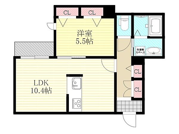 メゾンプレジール ｜大阪府大阪市東淀川区上新庄２丁目(賃貸アパート1LDK・1階・43.00㎡)の写真 その2