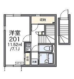 レオネクストプレシャウス 2階1Kの間取り