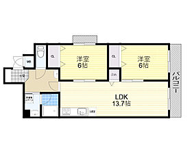 ファイブコート向丘  ｜ 大阪府豊中市向丘２丁目（賃貸マンション2LDK・4階・61.20㎡） その2