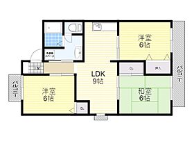 サニーハウス 105 ｜ 大阪府箕面市粟生間谷西７丁目（賃貸アパート3LDK・1階・63.94㎡） その2