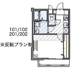 柴原LA1 1階1Kの間取り