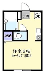 サンハウス 1階1Kの間取り