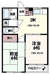 メイプルハイム 2DKの間取図画像