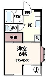 ハイツプリズムA 1Kの間取図画像