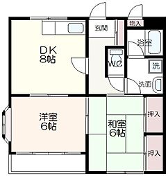 サンガーデン 2DKの間取図画像