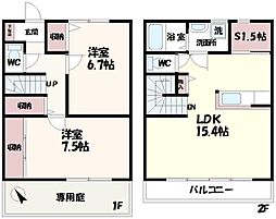 グランヴィラージュ 2SLDKの間取図画像