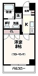 クラヴィーア仙川 1Kの間取図画像